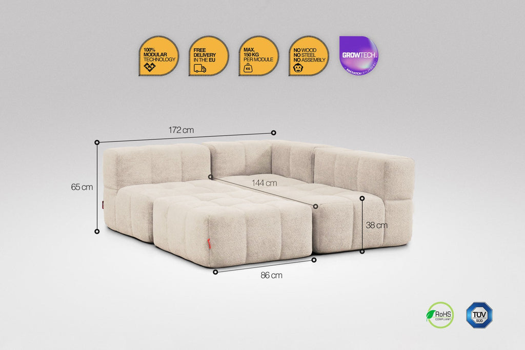 4-Piece Modular Sofa – Beige