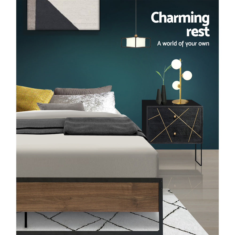 NNEDSZ Artiss Bed Frame Metal Bed Frame Bed Base OSLO - Double