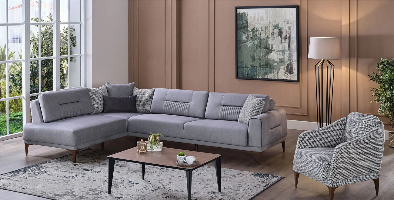 Seul L Form Sleeper Schnittsofa Palma Grey