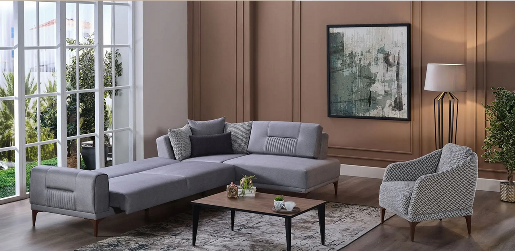 Seul L Form Sleeper Schnittsofa Palma Grey