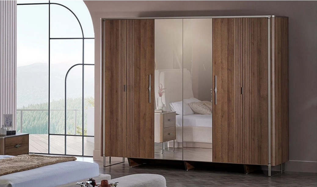 Schlafzimmer-Set PN MIRANTE 6-teilig, Natur/Walnuss