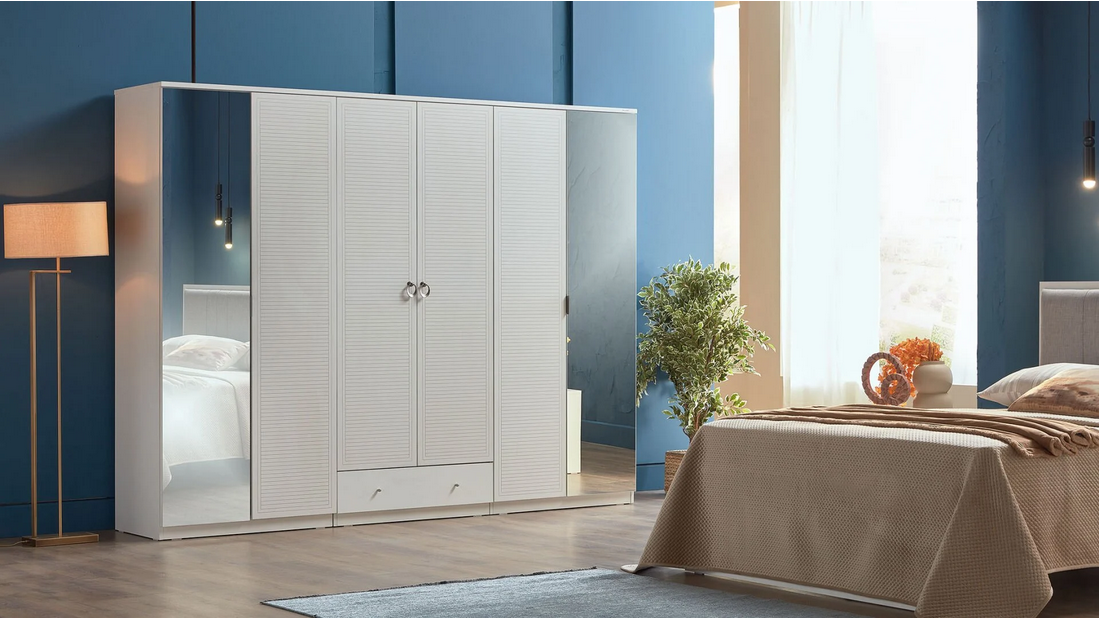 SCHLAFZIMMER-SET / PN MAJER 6-TÜRIG GRD./UNI Weiß