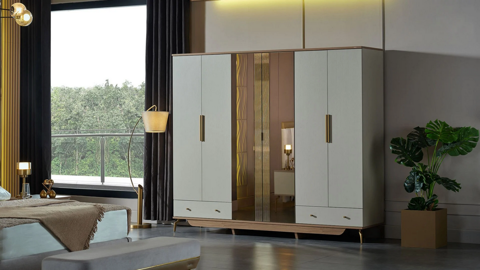 Schlafzimmer-Set / PN MONTELLA 6-teilig. MONTELLA Sandbeige / MONTELLA Eiche